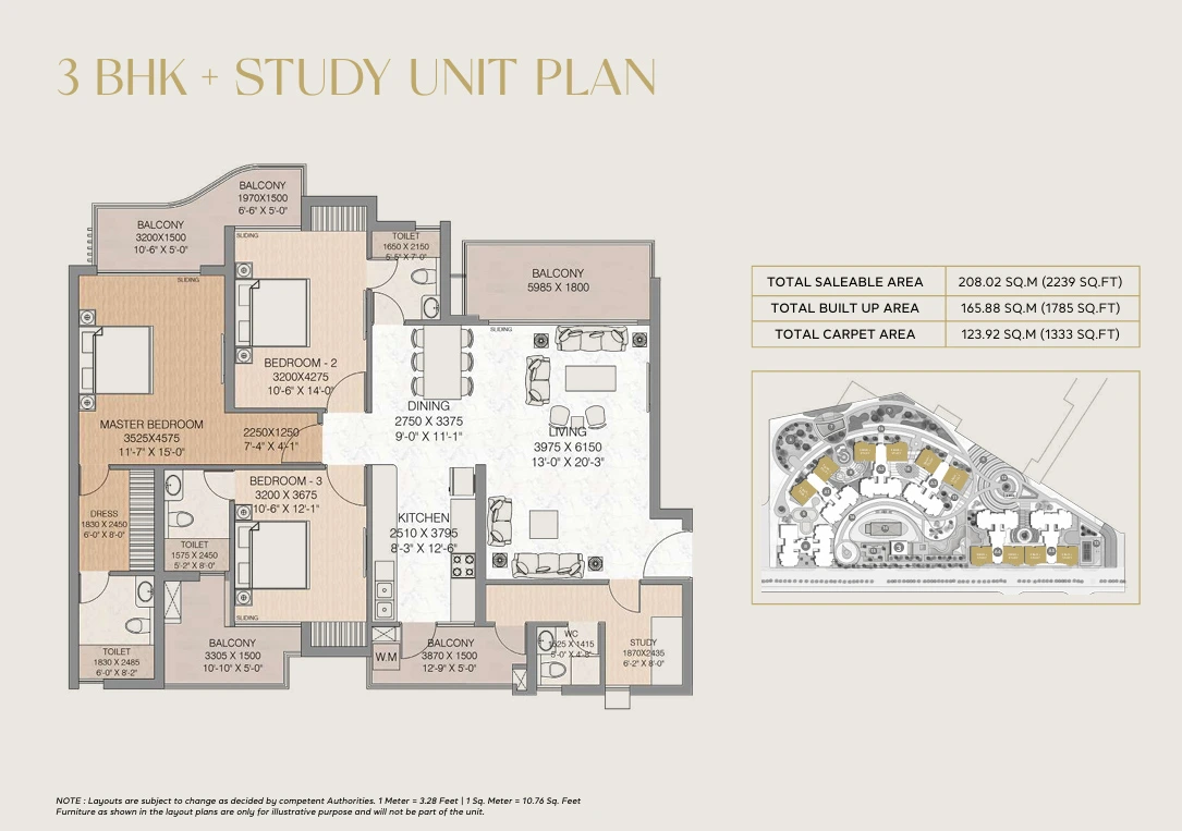 3bhk+study